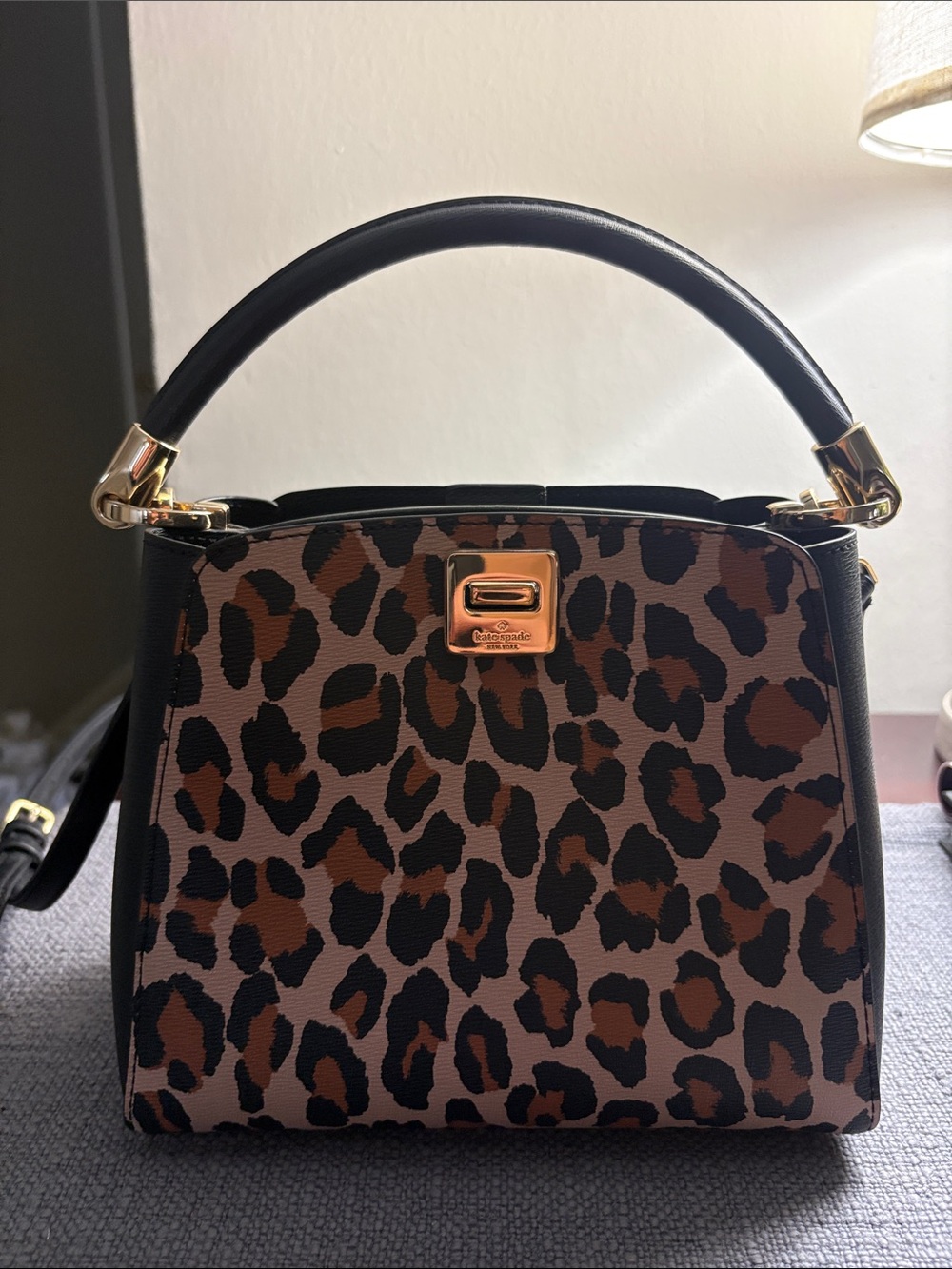 kate spade Leopard Print Crossbody Satchel in Brown and Black